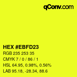 Color code: HEX #EBFD23 | qconv.com