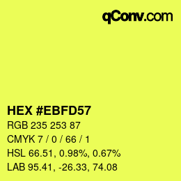 Color code: HEX #EBFD57 | qconv.com