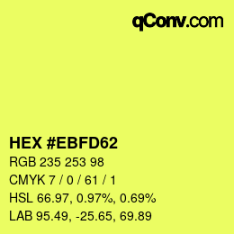 カラーコード: HEX #EBFD62 | qconv.com
