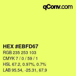 Color code: HEX #EBFD67 | qconv.com