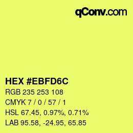 Farbcode: HEX #EBFD6C | qconv.com