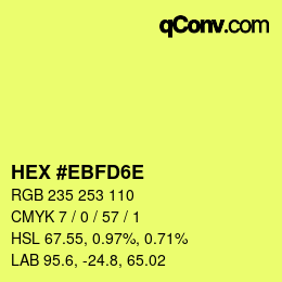 カラーコード: HEX #EBFD6E | qconv.com