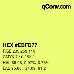 Color code: HEX #EBFD77 | qconv.com