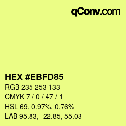 Color code: HEX #EBFD85 | qconv.com