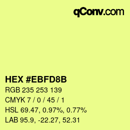 カラーコード: HEX #EBFD8B | qconv.com