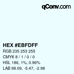 カラーコード: HEX #EBFDFF | qconv.com