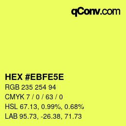 カラーコード: HEX #EBFE5E | qconv.com