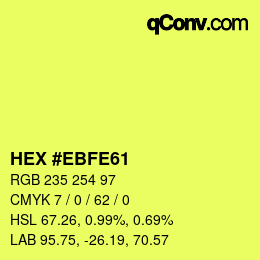 Color code: HEX #EBFE61 | qconv.com