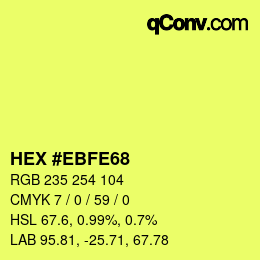 Color code: HEX #EBFE68 | qconv.com