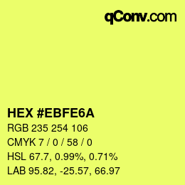 Color code: HEX #EBFE6A | qconv.com