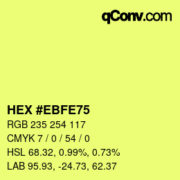 Color code: HEX #EBFE75 | qconv.com