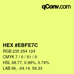 Farbcode: HEX #EBFE7C | qconv.com
