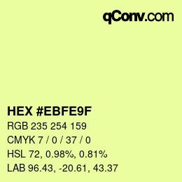カラーコード: HEX #EBFE9F | qconv.com