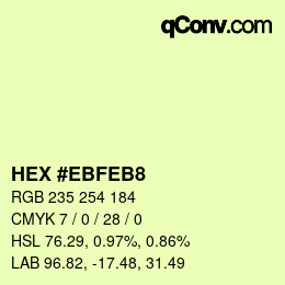 Color code: HEX #EBFEB8 | qconv.com
