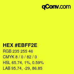 Farbcode: HEX #EBFF2E | qconv.com