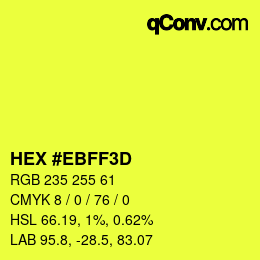 Farbcode: HEX #EBFF3D | qconv.com