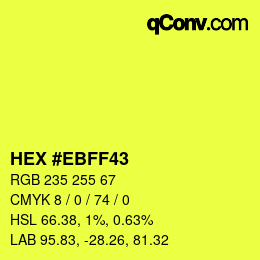 Color code: HEX #EBFF43 | qconv.com