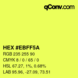 Color code: HEX #EBFF5A | qconv.com