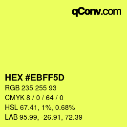 Color code: HEX #EBFF5D | qconv.com