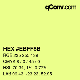 Color code: HEX #EBFF8B | qconv.com