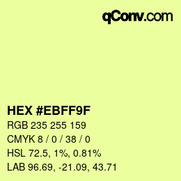 カラーコード: HEX #EBFF9F | qconv.com