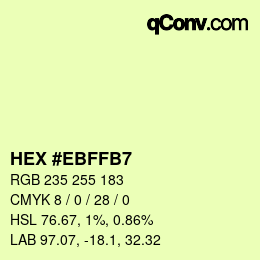 カラーコード: HEX #EBFFB7 | qconv.com