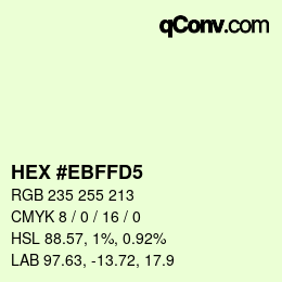 Color code: HEX #EBFFD5 | qconv.com