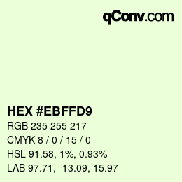 カラーコード: HEX #EBFFD9 | qconv.com