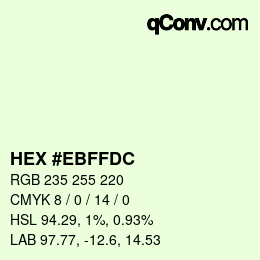 Color code: HEX #EBFFDC | qconv.com