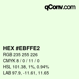 Color code: HEX #EBFFE2 | qconv.com