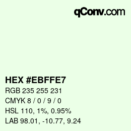 Color code: HEX #EBFFE7 | qconv.com