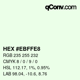 Color code: HEX #EBFFE8 | qconv.com