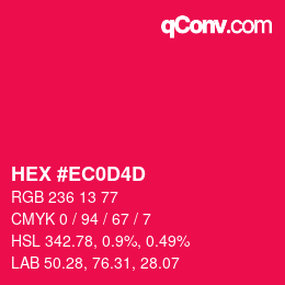 カラーコード: HEX #EC0D4D | qconv.com
