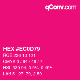 Color code: HEX #EC0D79 | qconv.com