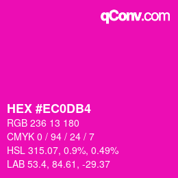 カラーコード: HEX #EC0DB4 | qconv.com