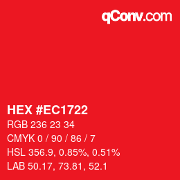 Color code: HEX #EC1722 | qconv.com