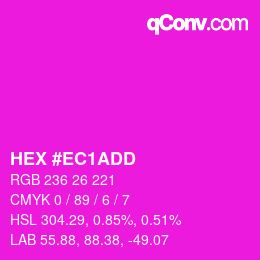 カラーコード: HEX #EC1ADD | qconv.com