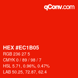 Color code: HEX #EC1B05 | qconv.com