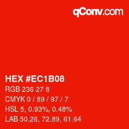 Color code: HEX #EC1B08 | qconv.com