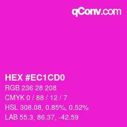 カラーコード: HEX #EC1CD0 | qconv.com