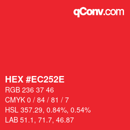 Color code: HEX #EC252E | qconv.com