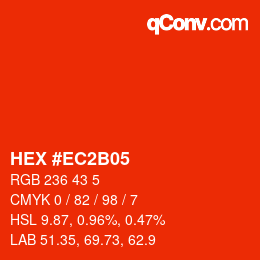 颜色代码: HEX #EC2B05 | qconv.com