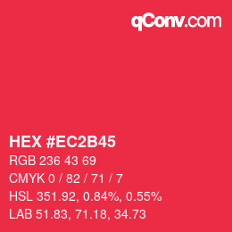 Color code: HEX #EC2B45 | qconv.com