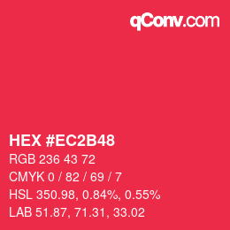 Color code: HEX #EC2B48 | qconv.com