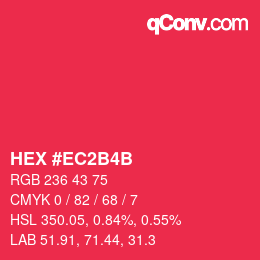 Color code: HEX #EC2B4B | qconv.com