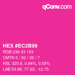 Color code: HEX #EC2B99 | qconv.com