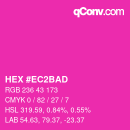 Color code: HEX #EC2BAD | qconv.com