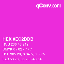 Color code: HEX #EC2BDB | qconv.com