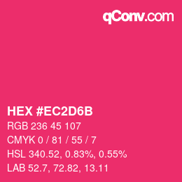 Color code: HEX #EC2D6B | qconv.com
