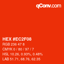 Color code: HEX #EC2F08 | qconv.com